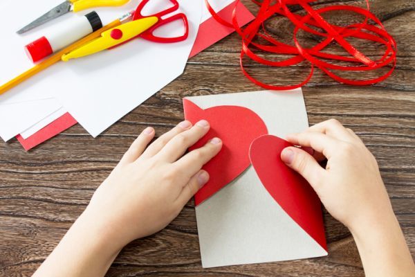 Manualidades para san valentin para ninos corazon tarjeta 