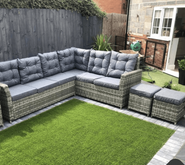 30 Fotos con ideas de decoración con Césped Artificial el Jardín chaise longue